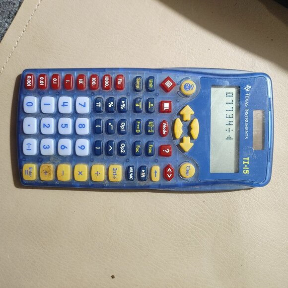 Calculator Texas Instruments TI-15 See Through Blue Explorer Scientific Cover - Picture 9 of 9